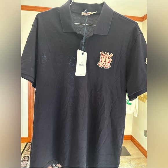 Men’s Moncler cotton pique polo shirt. Black size XXL. - Picture 4 of 14